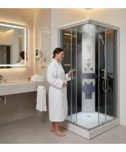 DOCCIA IDROMASSAGGIO DECOR BAGNO "VENERE" CON SEDILE 90X90X215 CM