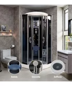 DOCCIA IDROMASSAGGIO DECOR BAGNO "VESTA" CON SEDILE 90x90X215 CM