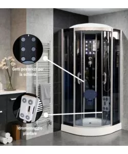 DOCCIA IDROMASSAGGIO DECOR BAGNO "VESTA" CON SEDILE 90x90X215 CM