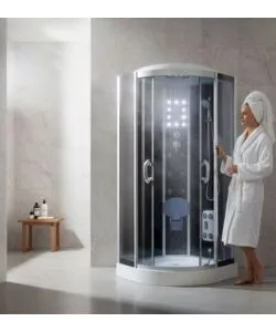 DOCCIA IDROMASSAGGIO DECOR BAGNO "VESTA" CON SEDILE 90x90X215 CM