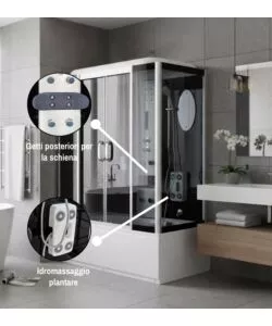 DOCCIA IDROMASSAGGIO DECOR BAGNO "DEMETRA" CON SEDILE 150X85X210 CM