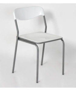 SEDIA "CRISTINA" IN PLASTICA BIANCA, 45X43X75 CM