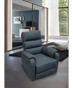 POLTRONA BELLAHOME "CHIARA" CON RECLINER IN TESSUTO COLORE ANTRACITE, 71X95X98 CM