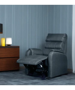 POLTRONA BELLAHOME "CHIARA" CON RECLINER IN TESSUTO COLORE ANTRACITE, 71X95X98 CM