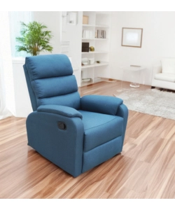 POLTRONA BELLAHOME "CHIARA" CON RECLINER IN TESSUTO COLORE OTTANIO, 71X95X98 CM