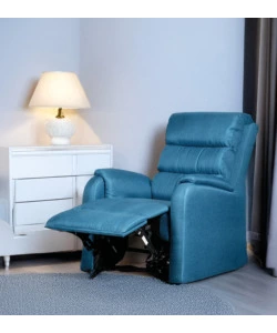 POLTRONA BELLAHOME "CHIARA" CON RECLINER IN TESSUTO COLORE OTTANIO, 71X95X98 CM