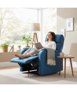 POLTRONA BELLAHOME "CHIARA" CON RECLINER IN TESSUTO OTTANIO 71X95X98 CM