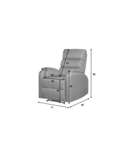 POLTRONA BELLAHOME "CHIARA" CON RECLINER IN TESSUTO COLORE OTTANIO, 71X95X98 CM