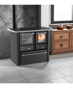 CUCINA A LEGNA "GAIA" NERO 6,3 kW