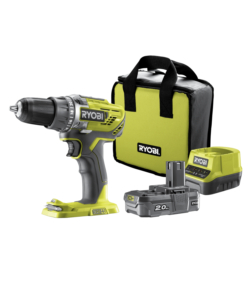 KIT VALIGETTA TRAPANO AVVITATORE A BATTERIA RYOBI "R18DD3-120S" 18V 2AH E CARICABATTERIE