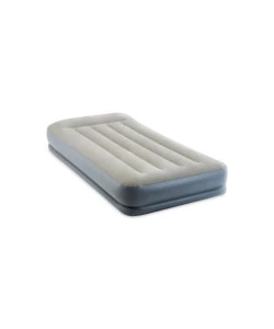 MATERASSO SINGOLO AUTOGONFIANTE INTEX "AIRBED DURA-BEAM PILLOW REST MID-RISE" COLORE CREMA  E POMPA INCORPORATA, 99X191X30 CM - COD. 64116ND