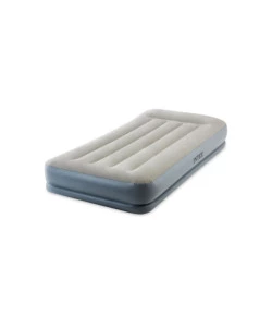 MATERASSO SINGOLO AUTOGONFIANTE INTEX "AIRBED DURA-BEAM PILLOW REST MID-RISE" COLORE CREMA  E POMPA INCORPORATA, 99X191X30 CM - COD. 64116ND