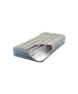 MATERASSO SINGOLO AUTOGONFIANTE INTEX "AIRBED DURA-BEAM PILLOW REST MID-RISE" COLORE CREMA  E POMPA INCORPORATA, 99X191X30 CM - COD. 64116ND