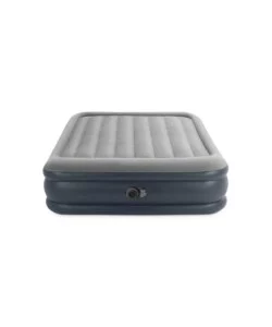 MATERASSO MATRIMONIALE AUTOGONFIANTE INTEX "AIRBED DURA-BEAM DELUXE PILLOW REST RAISED" COLORE GRIGIO CHIARO E POMPA INTEGRATA, 152X203X42 CM - COD. 64136ND