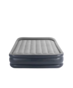 MATERASSO MATRIMONIALE AUTOGONFIANTE INTEX "AIRBED DURA-BEAM DELUXE PILLOW REST RAISED" COLORE GRIGIO CHIARO E POMPA INTEGRATA, 152X203X42 CM - COD. 64136ND