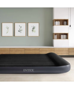 MATERASSO AD UNA PIAZZA E MEZZA AUTOGONFIANTE INTEX "AIRBED DURA-BEAM PILLOW REST CLASSIC" COLORE BLU SCURO, 137X191X25 - COD. 64148ND