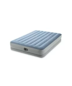MATERASSO MATRIMONIALE GONFIABILE INTEX "AIRBED DURA-BEAM MID-RISE COMFORT" CON POMPA USB AZZURRO CHIARO 152X203X36 CM - COD. 64159