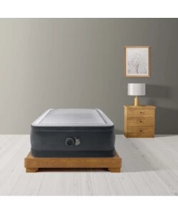 MATERASSO SINGOLO AUTOGONFIANTE INTEX "AIRBED DURA-BEAM COMFORT-PLUSH ELEVATED" COLORE GRIGIO CHIARO, 99X191X46 CM - COD. 64412ND
