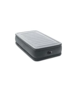 MATERASSO SINGOLO AUTOGONFIANTE INTEX "AIRBED DURA-BEAM COMFORT-PLUSH ELEVATED" COLORE GRIGIO CHIARO, 99X191X46 CM - COD. 64412ND
