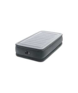 MATERASSO SINGOLO AUTOGONFIANTE INTEX "AIRBED DURA-BEAM COMFORT-PLUSH ELEVATED" COLORE GRIGIO CHIARO, 99X191X46 CM - COD. 64412ND