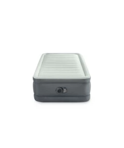 MATERASSO SINGOLO AUTOGONFIANTE INTEX "AIRBED DURA-BEAM PREMAIRE I" COLORE GRIGIO CHIARO E POMPA INTEGRATA, 99X191X46 CM - COD. 64902ND