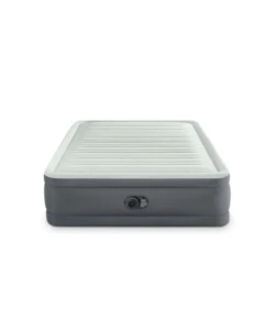 MATERASSO PIAZZA E MEZZA AUTOGONFIANTE INTEX "AIRBED DURA-BEAM PREMAIRE I" COLORE GRIGIO CHIARO CON POMPA INTEGRATA, 137X191X46 - COD. 64904ND