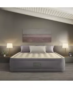MATERASSO MATRIMONIALE AUTOGONFIANTE INTEX "AIRBED DURA-BEAM PREMAIRE II" COLORE BEIGE CON CONNESSIONE BLUETOOTH, 152X203X46 CM - COD. 64926ND