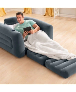 POLTRONA LETTO GONFIABILE INTEX COLORE GRIGIO, 117X224X66 CM - COD. 66551NP
