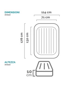 LETTINO GONFIABILE PER BAMBINI INTEX "BEAR KIDS" 114X178X71 CM