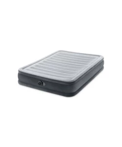 MATERASSO AD UNA PIAZZA E MEZZA AUTOGONFIANTE INTEX "AIRBED DURA-BEAM COMFORT-PLUSH MID-RISE" COLORE GRIGIO CHIARO, 137X191X33 CM - COD. 67768ND.