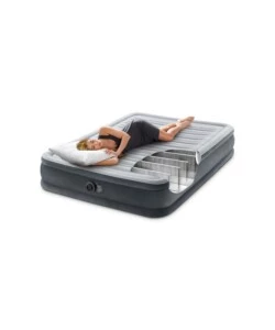MATERASSO AD UNA PIAZZA E MEZZA AUTOGONFIANTE INTEX "AIRBED DURA-BEAM COMFORT-PLUSH MID-RISE" COLORE GRIGIO CHIARO, 137X191X33 CM - COD. 67768ND.