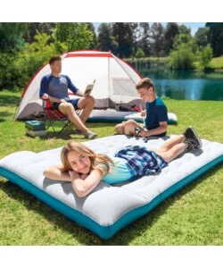 MATERASSO MATRIMONIALE GONFIABILE INTEX "CAMPING" COLORE GRIGIO CHIARO, 127X193X24 CM - COD. 67999