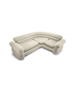 DIVANO GONFIABILE ANGOLARE INTEX COLORE BEIGE CON BRACCIOLI, 257X203X76 CM - COD. 68575NP