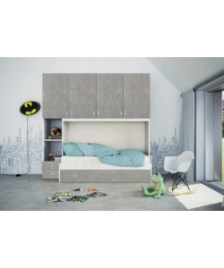 CAMERA PONTE REVERSIBILE GRIGIO TELA 237X50X236 CM