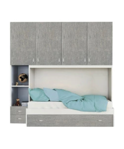 CAMERA PONTE REVERSIBILE GRIGIO TELA 237X50X236 CM