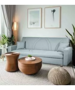 DIVANO LETTO CONTENITORE BELLAHOME "EVA" 3 POSTI COLORE GRIGIO MENTA, 220X84X85 CM