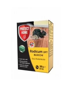 ESCA RODENTICIDA PROTECT HOME "RODICUM DFT" IN BLOCCHI, 300 GRAMMI