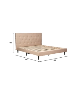 LETTO MATRIMONIALE BELLAHOME "PARIGI" BEIGE 160X200X102 CM
