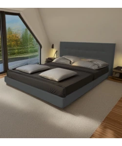 LETTO MATRIMONIALE BELLAHOME "PARIGI" GRIGIO SCURO 160X200X102 CM