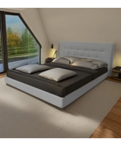 LETTO MATRIMONIALE BELLAHOME "PARIGI" GRIGIO CHIARO 160X200X102 CM