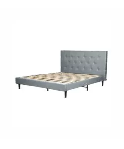 LETTO MATRIMONIALE BELLAHOME "PARIGI" GRIGIO CHIARO 160X200X102 CM