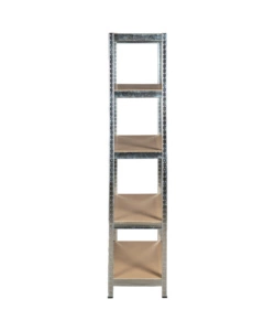SCAFFALE IN METALLO ZINCATO EASY SYSTEM CON 5 RIPIANI IN MDF, 90X40X180 CM