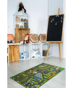 TAPPETO "PLAY TOWN" VERDE, 190X133 CM