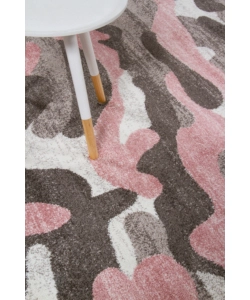 TAPPETO "CAMOUFLAGE" GRIGIO E ROSA, 170X120 CM