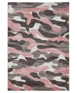 TAPPETO "CAMOUFLAGE" GRIGIO E ROSA, 170X120 CM