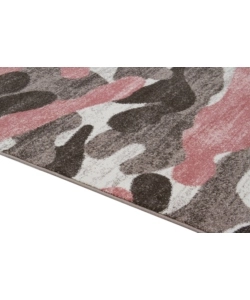 TAPPETO "CAMOUFLAGE" GRIGIO E ROSA, 170X120 CM