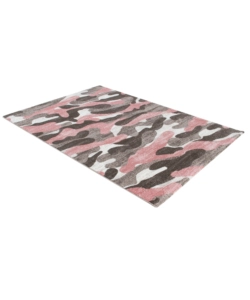 TAPPETO "CAMOUFLAGE" GRIGIO E ROSA, 170X120 CM