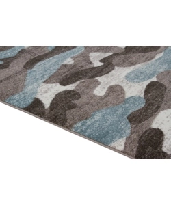 TAPPETO "CAMOUFLAGE" AZZURRO, 170X120 CM