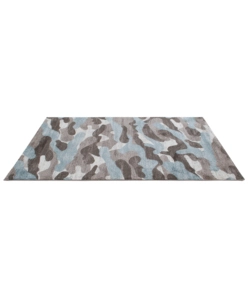 TAPPETO "CAMOUFLAGE" AZZURRO, 170X120 CM