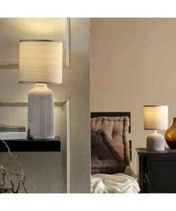 LAMPADA DA TAVOLO ONLI GRANDE "SHELLY" GRIGIO E14